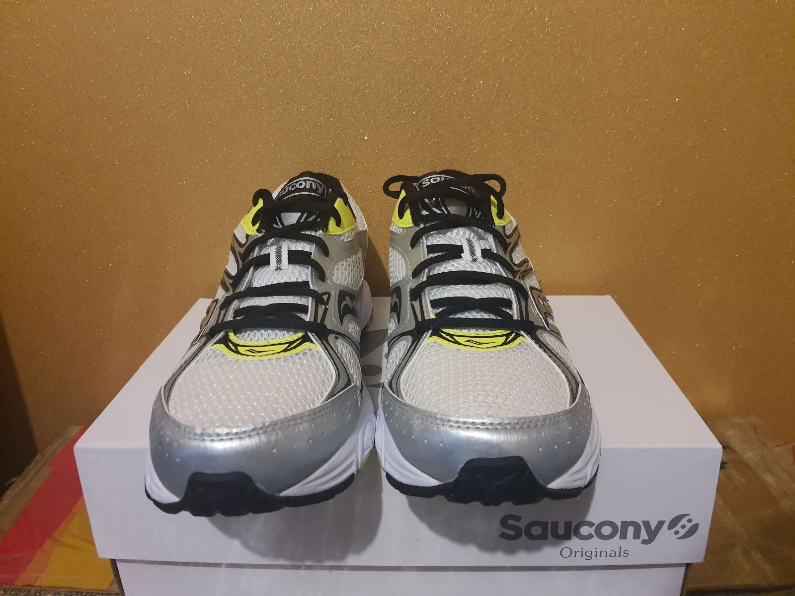Saucony ride millenium white silver yellow orange - Tamanho 44 - estilo de vidro retro Running Y2K – photo 3
